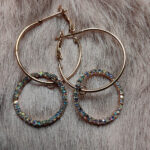 Stone Hoop Rose Gold Stone Earrings by Styliwish