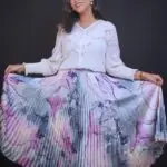 Soft Satin Pleated Skirt by Styliwish