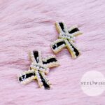 Korean Style Pearl Bow Stud Earrings by Styliwish